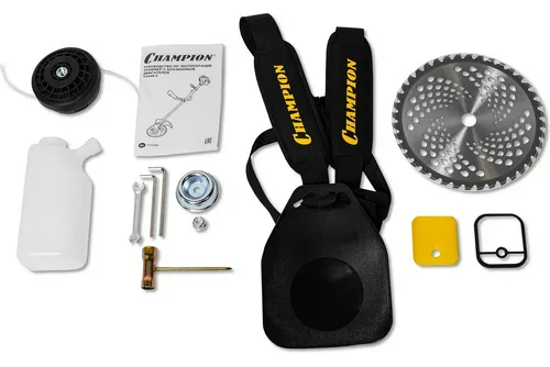 Триммер бензиновый Champion T444S-2, 1600 Вт  нож, леска, состоит из 2 частей