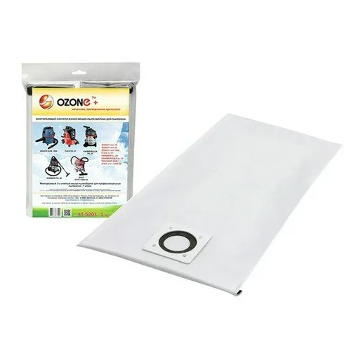 Мешок для пылесоса OZONE turbo XT-5201 R multiplex carbon, многоразовый, 20л, BOSCH GAS 15, 1шт