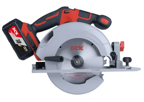 Пила дисковая аккумуляторная бесщеточная DCK KDMY165, 165*20мм, 18В, 2*5А/ч, пропил 59мм.