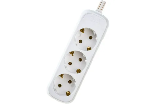 Колодка ЭРА KX-3e тройная, с зазeмлением, белая