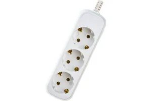 Колодка ЭРА KX-3e тройная, с зазeмлением, белая