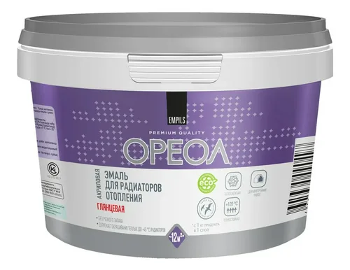 Эмаль для радиаторов Ореол акриловая белая глянцевая 0.5кг