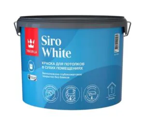 Краска ВД TIKKURILA SIRO WHITE A д/потолков , гл/мат  9,0л