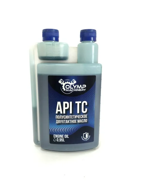 Масло моторное OLYMP MACHINERY OM2TSS-D с дозатором, 2Т, полусинтетическое, 0,95л.