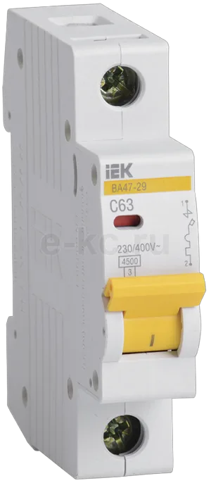 Выключатель автоматический IEK ВА47-29 1P 63А 4,5кА х-ка С