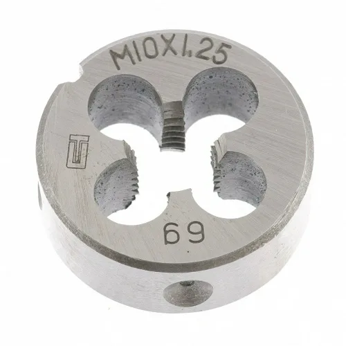 Плашка СИБРТЕХ, 10 х 1,25мм, метрическая, инструментальная сталь