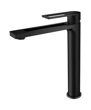 Смеситель для умывальника I-TECH, ARIES 11, однорычажный, черный, гайка