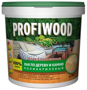 Лак ВД Profiwood, по дереву и камню, глянцевый, 2,2кг