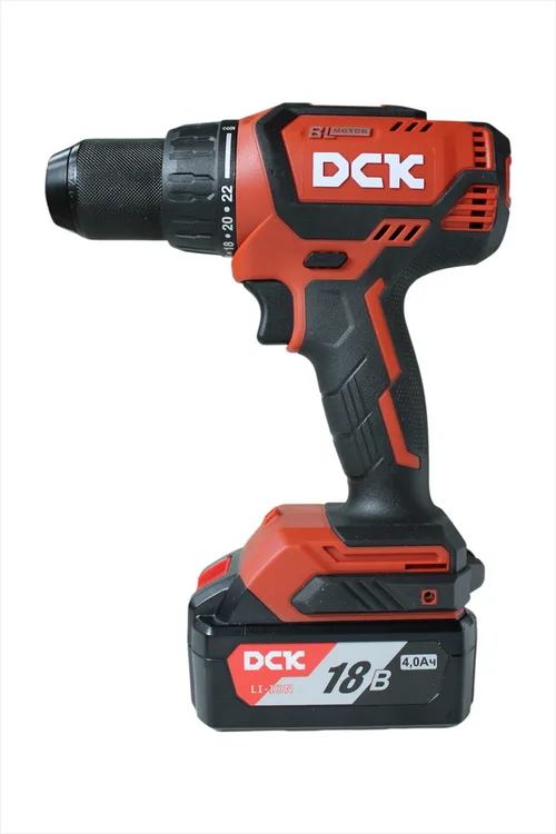 Дрель-шуруповерт аккум бесщеточная DCK KDJZ04-13 18В, 2*4А/ч, 60нм, кейс