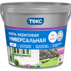 Эмаль акрил Текс Универсал глянц бел 2,7л 