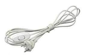 Шнур Универсал А1060, ШВВП, 2х0,75, 1,7м, бел., для бра, с прох.выкл.