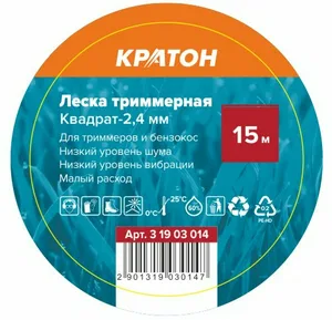Леска триммерная Кратон Квадрат-2,4мм