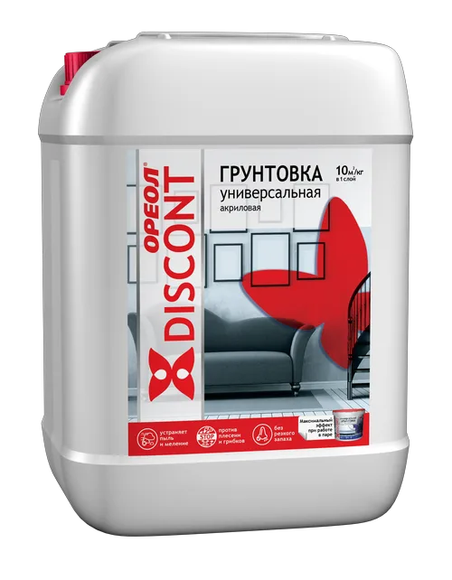 Грунтовка ОРЕОЛ ВД универс с антисептиком, 10кг