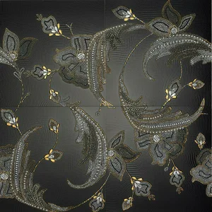 Плитка керам 33,3*33.3 DAMASCO NERO COMP.4