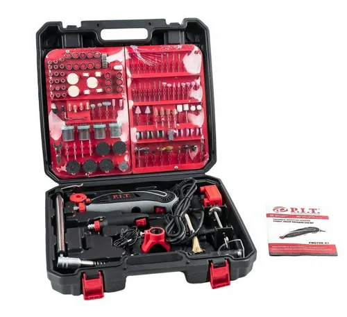 Машина гравировальная PIT МАСТЕР + бор машинка 12В,150Вт,цанга 3,2мм, 10-33тыс.об.мин/,50 предметов.