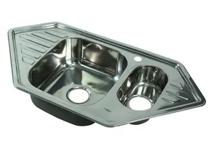 Мойка I-TECH двойная с сушилкой с двух сторон 950х500х205х0,8 пол