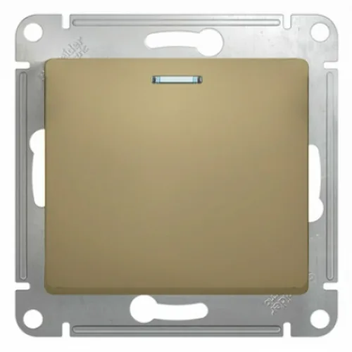 Выключатель GLOSSA 1 кл с подсветкой, 10АХ, механизм ТИТАН