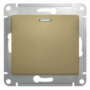 Выключатель GLOSSA 1 кл с подсветкой, 10АХ, механизм ТИТАН