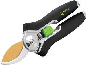 Секатор ЦИ TITANIUM, плоскостной, пружинный, лепестковый d=2,2см, 17см