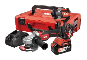 Набор инструмента аккумуляторный DCK KDKIT32, KDSM03-125 + KDPL208, 18В, 2*4А/ч, З/У, K-Box