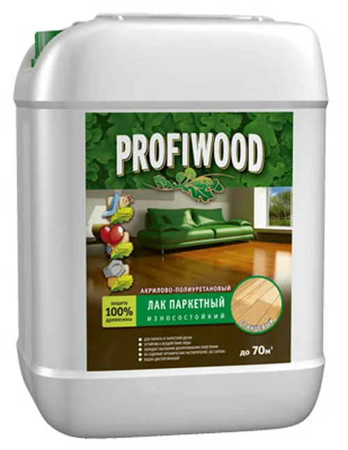 Лак PROFIWOOD паркетный акрилово-полиуретовый, глянцевый 0,9 кг