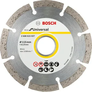 Диск алмазный BOSCH, 115х22,23х2мм, высота 7мм, ECO Universal, сегментированный, сухой рез, (стройматериалы)