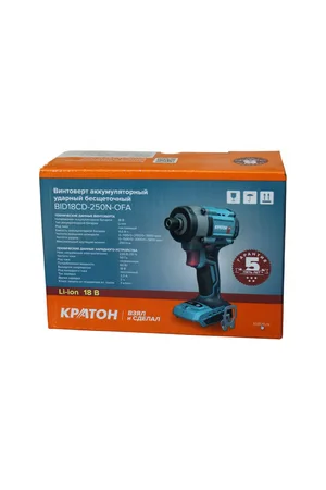 Винтоверт аккумуляторный ударный бесщеточный КРАТОН BID18CD-250N-OFA (без АКБ и ЗУ)