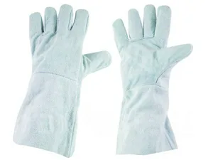 Краги сварщика спилковые, пятипалые, серые