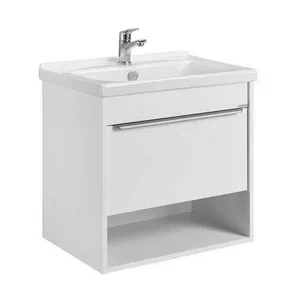 Тумба АКВАТОН Хоуп 60 1 створка Белый матовый + Раковина Миранда-60