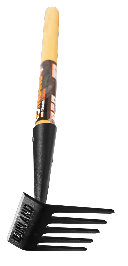 Мини-грабли FINLAND KULTA дерв. ручка, порошк.покрытие, 5-зубые