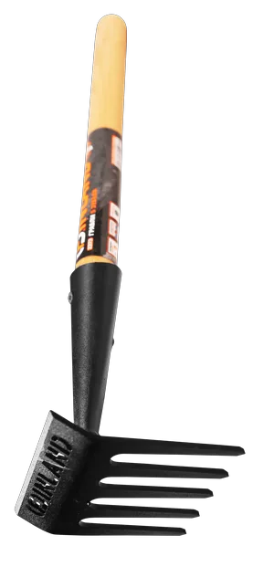 Мини-грабли FINLAND KULTA дерв. ручка, порошк.покрытие, 5-зубые