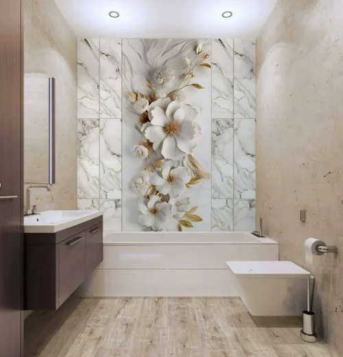 Панель ПВХ пластик Дискавери цифровая печать Фарфоровые цветы (1компл=4шт) 2700х250х8мм