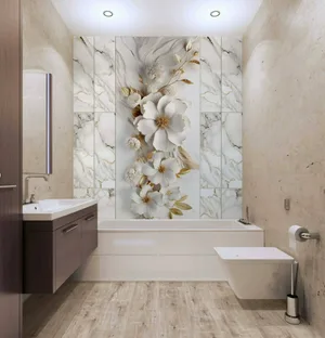 Панель ПВХ пластик Дискавери цифровая печать Фарфоровые цветы (1компл=4шт) 2700х250х8мм