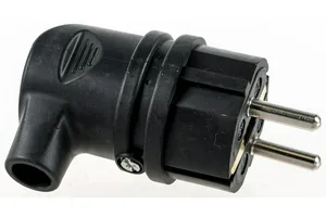 Вилка ЭРА угловая с/з каучук V9-B-IP44 16А IP44 черная