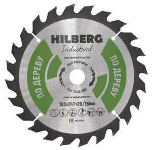 Диск пильный по дереву Hilberg Industrial HW185 185*20*24Т