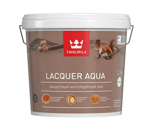 Лак TIKKURILA LACQUER AQUA, полуглянцевый 2,7л