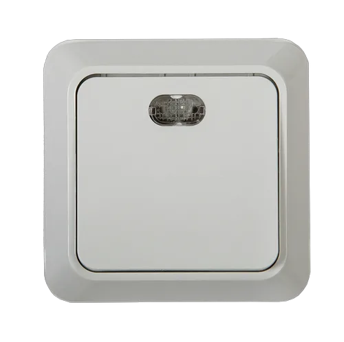 Выключатель BOLLETO 1кл накладной подсветкой белый 7121 IN HOME