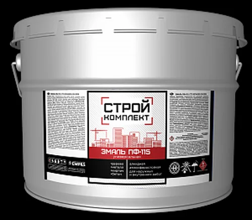 Эмаль ПФ-115 Стройкомплект, красная, 10кг