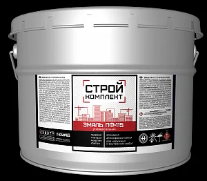 Эмаль ПФ-115 Стройкомплект, красная, 10кг