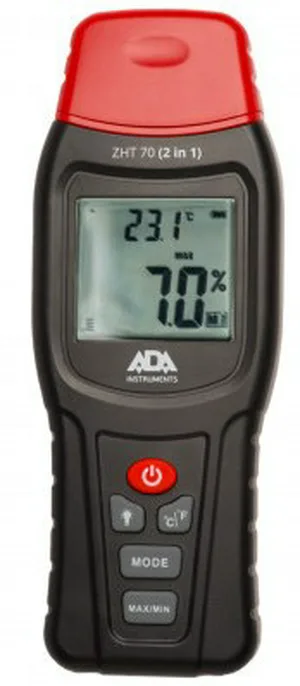 Измеритель влажности и температуры контактный ADA ZHT 70 (2 in 1) (древесина, стройматериалы, температура воздуха)