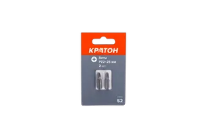 Бит Кратон РZ2 х 25 мм, сталь S2, 2шт