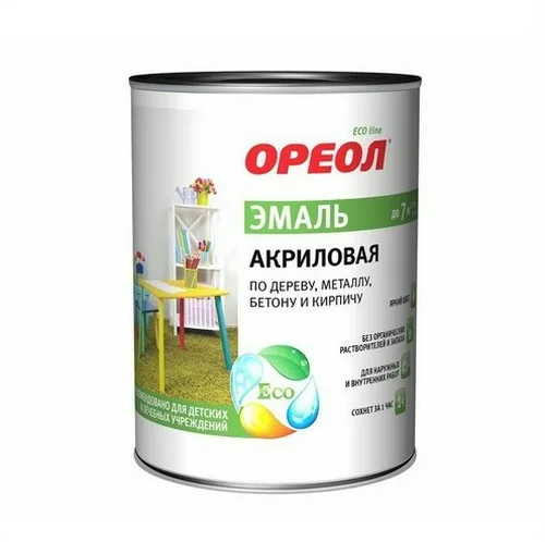 Эмаль акриловая Ореол слоновая кость 0.9кг