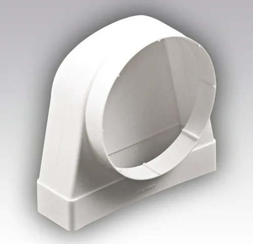 Соединитель угловой 90 град плоского воздуховода с круглым пластик 60х120/D100 ЭРА