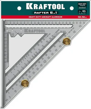 Угольник KRAFTOOL 250 мм, 5-в-1, высокоточный кровельный