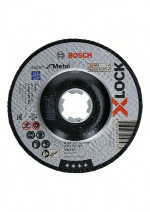 Круг отрезной BOSCH X-LOCK, EF Metal 125x2,5 мм, вогнутый