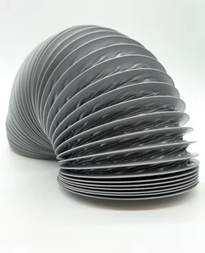 Воздуховод гибкий армир серый ПВХ D100, L=1м, ЭРА