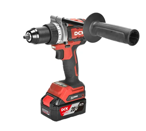 Дрель-шуруповерт аккум бесщеточная ударная DCK KDJZ20160I, 18В  2*5А/ч, 160нм кейс