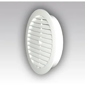 Решетка круглая D130 вытяжная АВС с фланцем D100 ЭРА