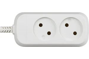 Колодка ЭРА KX-2, двойная, без заземл., белая