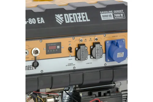 Генератор бензиновый DENZEL PS 80 EA, 8 кВт, 220В, 25 л, электростартер